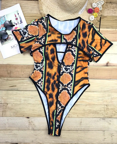 Women Animal Print Bathing Suit