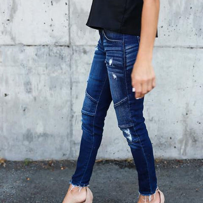 Pleated Denim Pants