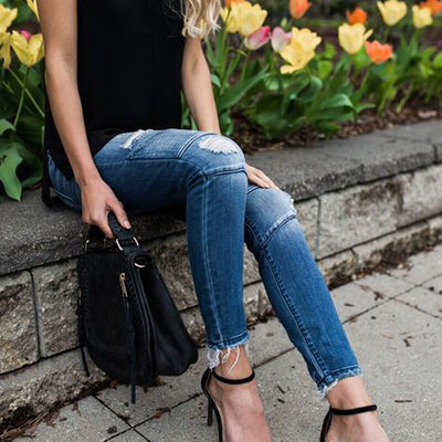 Women Pleated Denim