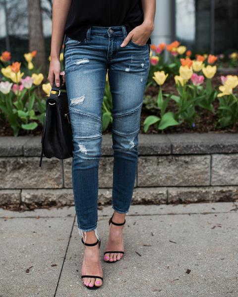 Pleated Denim Pants