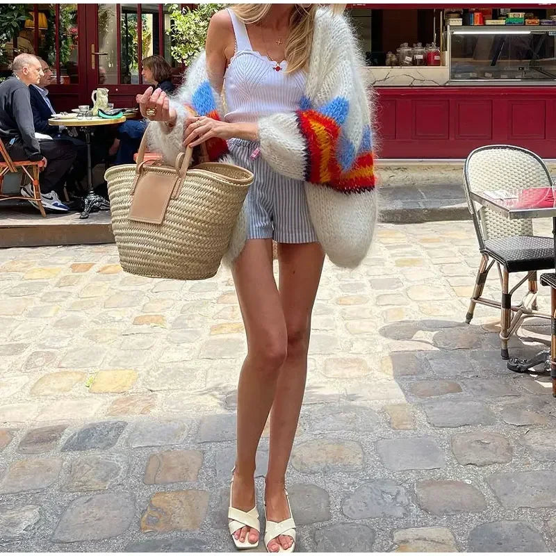 Women Stripe Cardigan
