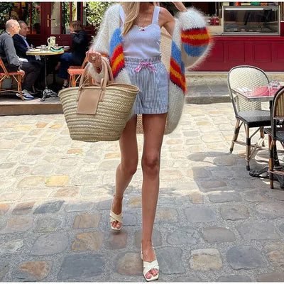 Women Stripe Cardigan