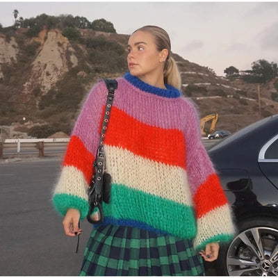 Women Stripe Cardigan