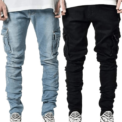 Solid Multi Pocket Jeans