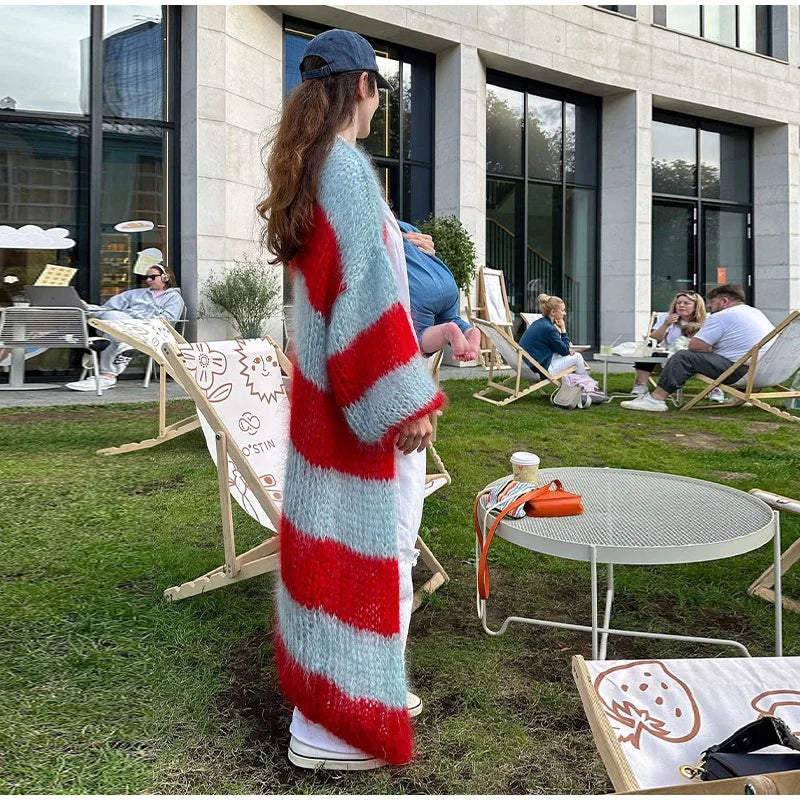 Women Stripe Cardigan