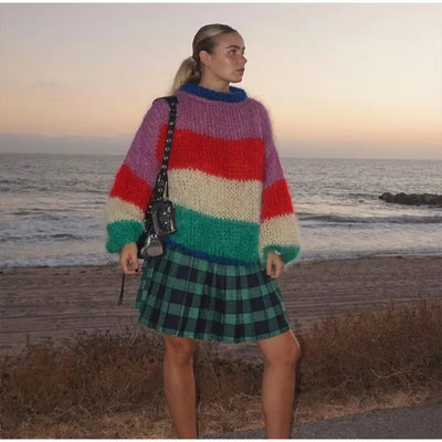 Women Stripe Cardigan