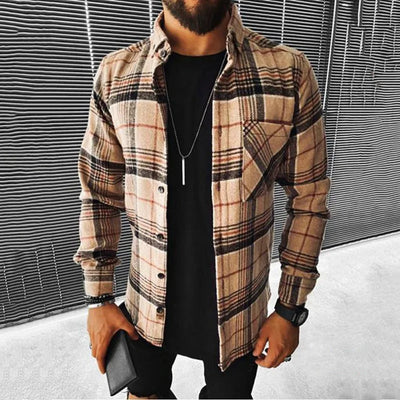 Men Plaid Shacket