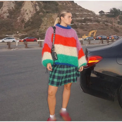 Women Stripe Cardigan