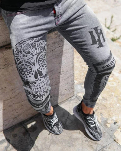Men Patchwork Jeans