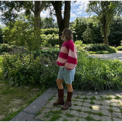 Women Stripe Cardigan