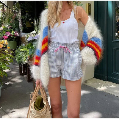 Women Stripe Cardigan