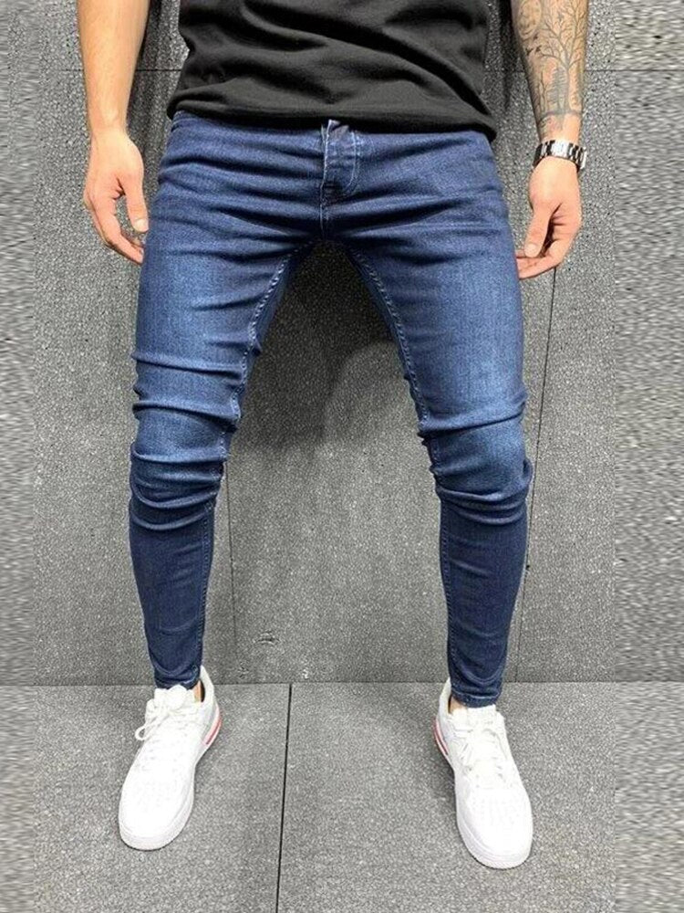 Men Patchwork Jeans