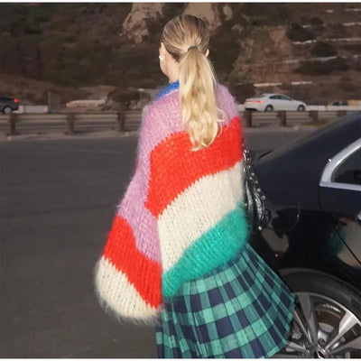 Women Stripe Cardigan