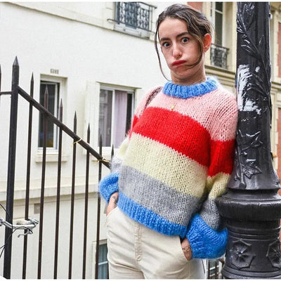 Women Stripe Cardigan