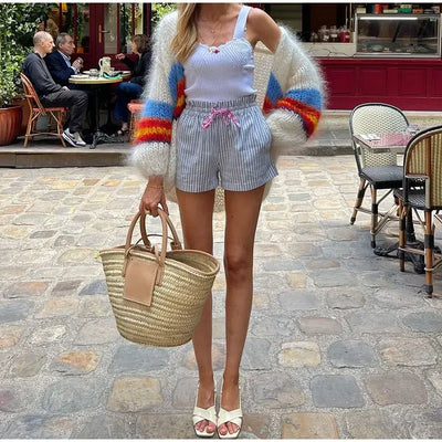 Women Stripe Cardigan