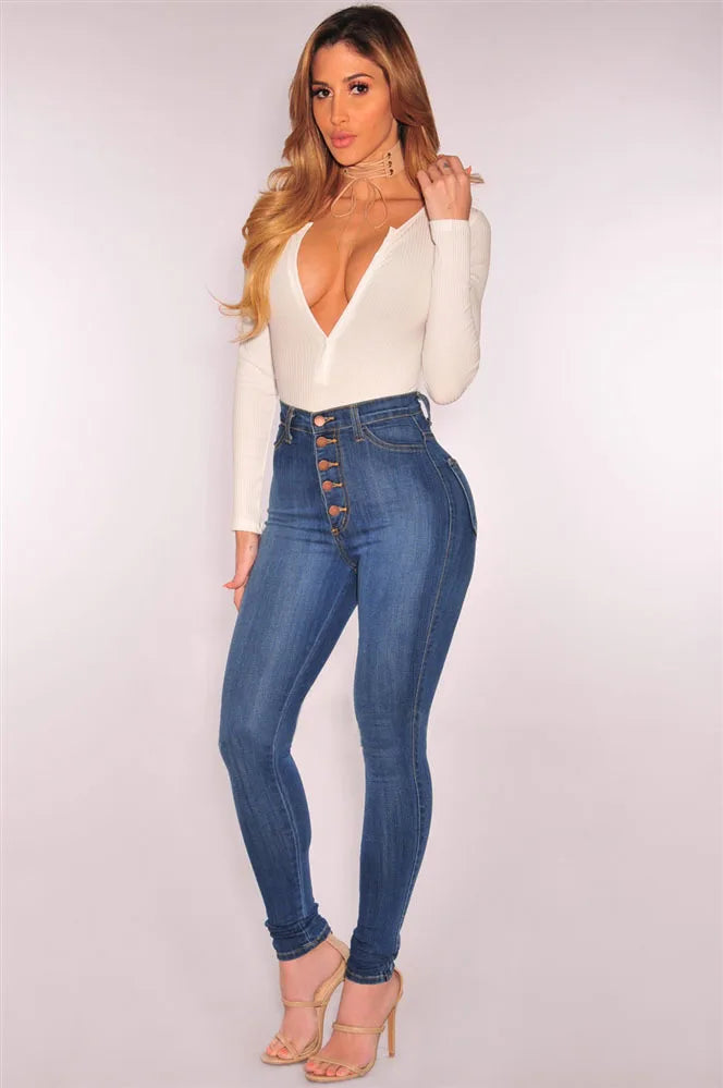 Women Button Jeans