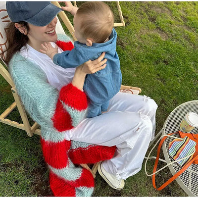 Women Stripe Cardigan