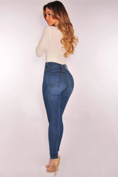 Women Button Jeans