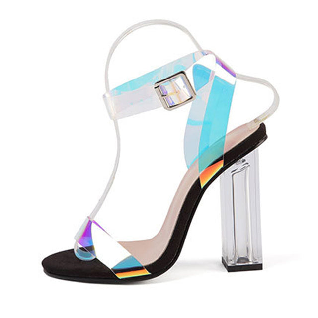 2022 Sexy Heels Women Shoes Plus Size Fashion PVC Transparent Heels Shoes Woman Pumps Ladies Clear High Heels Summer Sandals in  at Haute for the Culture