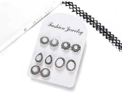 5 Pair Bohemian Earring Set in Jewelry at Haute for the Culture