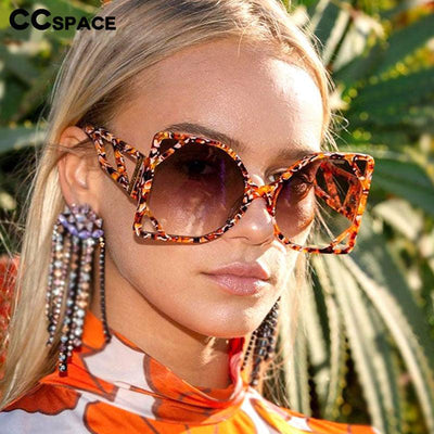 49127 Big Frame Square Luxury Brand Sunglasses Women Fashion Hollow Oversized Shades UV400 Vintage Glasses in 0 at Haute for the Culture