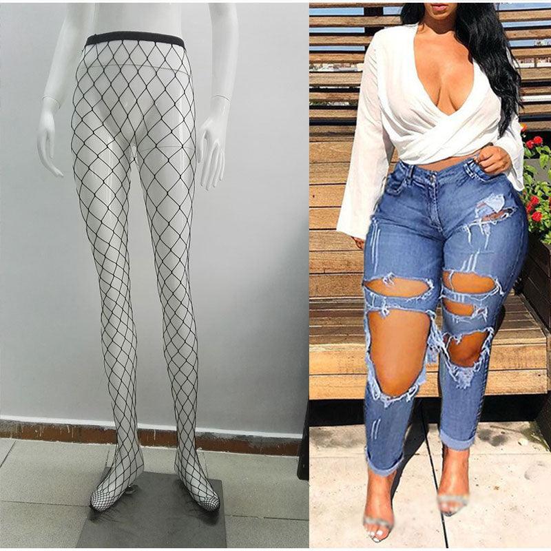 Overvind Boost Badekar Fishnet Ripped Jeans – Haute for the Culture