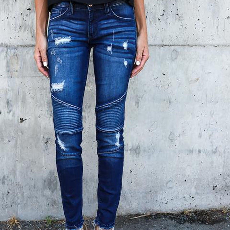 Women Pleated Denim