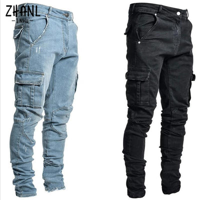 Solid Multi Pocket Jeans