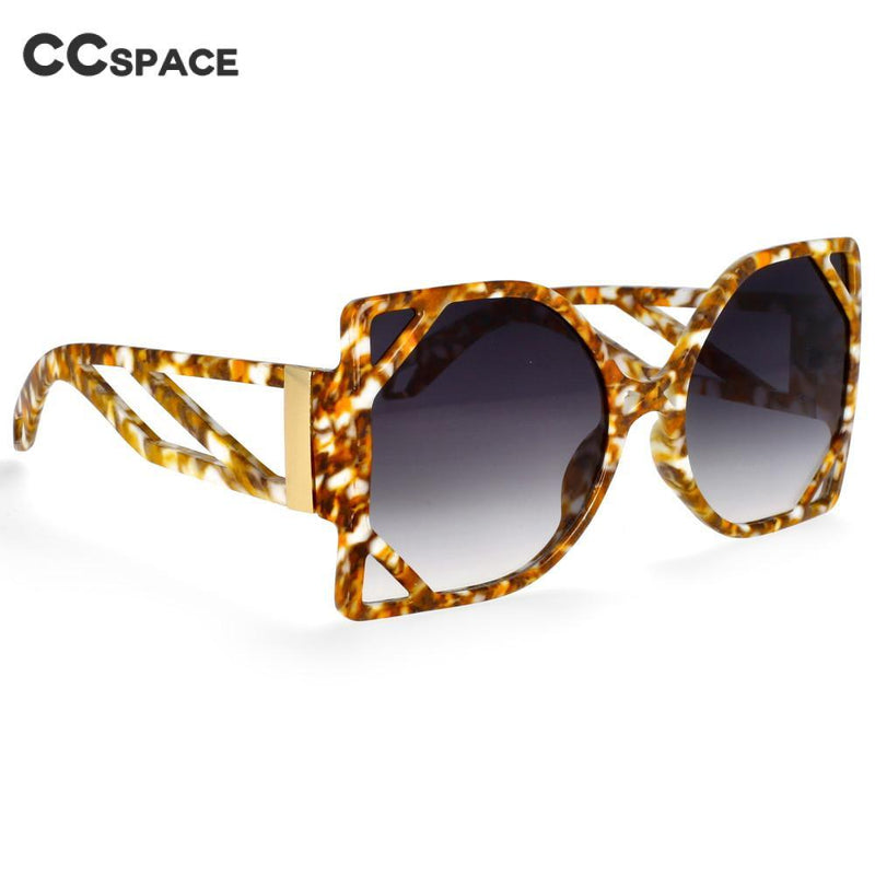 49127 Big Frame Square Luxury Brand Sunglasses Women Fashion Hollow Oversized Shades UV400 Vintage Glasses in 0 at Haute for the Culture