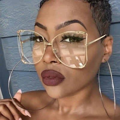 2020 New Half Frame Brand Designer glasses Women Square Pearl Sunglasses for Female Fashion Oversized Clear Pink Eyewear Ladies in 0 at Haute for the Culture