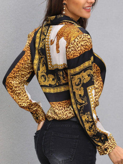 Women Leopard Print Blouse in Women Tops at Haute for the Culture