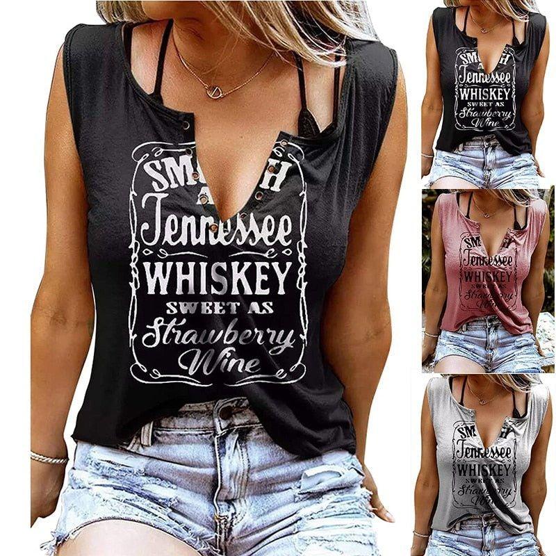 Women Whiskey Printed Tee in Women Tops at Haute for the Culture